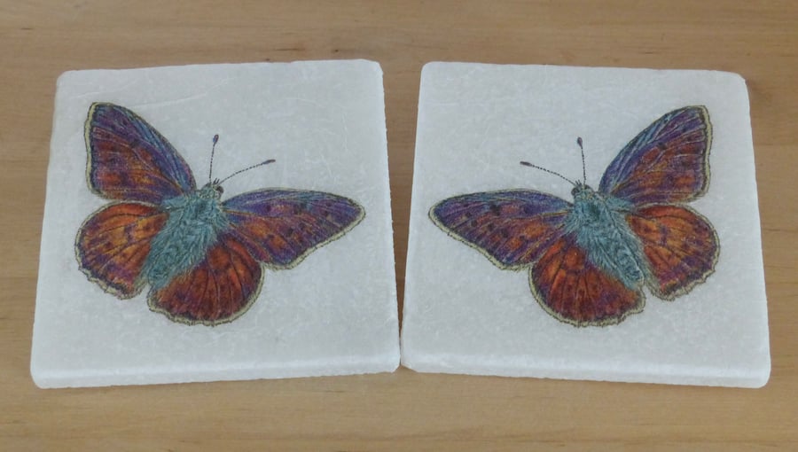 Marble 'Butterfly' Coasters