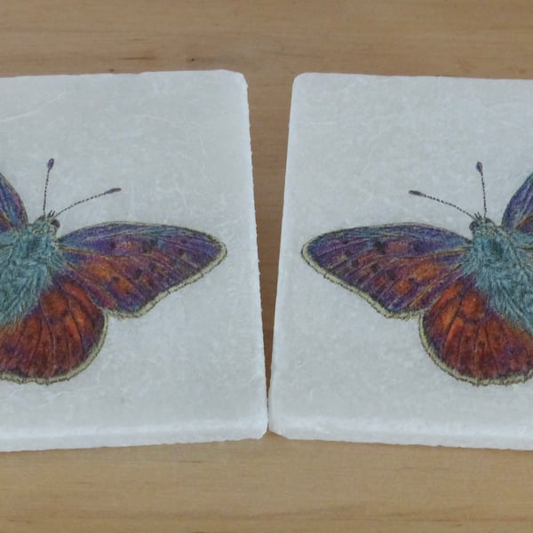 Marble 'Butterfly' Coasters