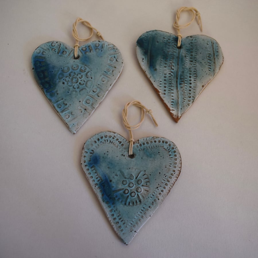 Valentine Ceramic Turquoise Hearts