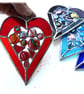 Heart Suncatcher Stained Glass Red Abstract 022 - Image 2