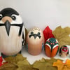 Colourful birds hand painted nesting dolls set of 5 (russian dolls)