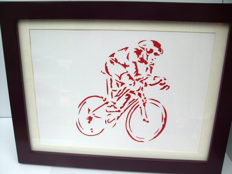 Paper Cut Art - Cyclist - Cycling - Bike - Bicycle