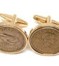 70th Birthday 1956 Gift Farthing Coin Cufflinks,Two tone design 70th Anniversary - Image 1