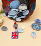 Silver Plated Union Jack and Crystal Key Ring, End of Term Gift, Thank you Gift - Image 2