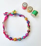 Multi-coloured Bold Liberty Print Fabric Necklace - Studio Bohemia A Print