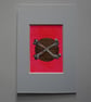 Original ACEO graphic crossbones oddity neon pink Painting - One of a Kind  - Image 2