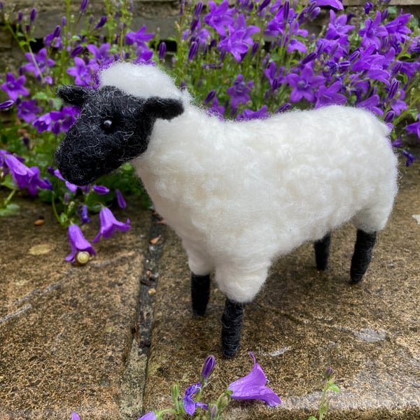 Black faced sheep, needle felted model