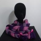 Handknitted Chunky Plaited Scarf in Two Colourways,