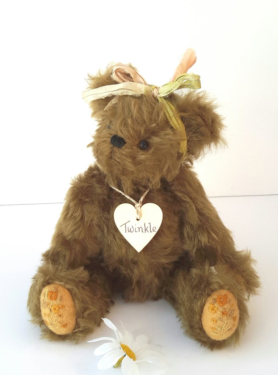 Mohair Artist Bear, OOAK Collectable Teddy Bear by Bearlescent, Luxury Bear   