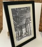 Original Monochrome Print Framed Unique One of a Kind Eco Friendly Blackpool - Image 3