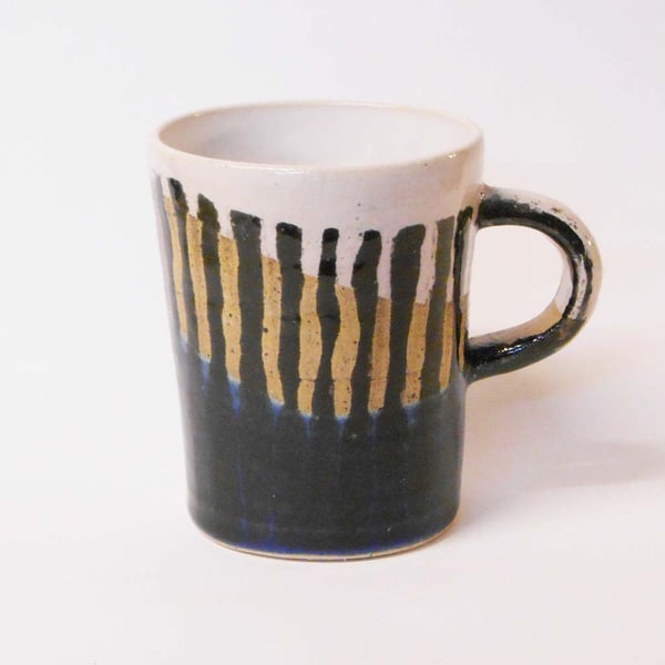 Black striped Mug.