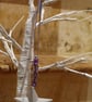 Beaded Star Christmas tree decoration, white metal star & purple beads - Image 3