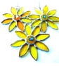 Sunflower Stained Glass Suncatcher Trio of Flowers Handmade Yellow - Image 5