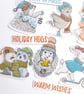 Christmas Animals in Clothes, winter ephemera card topper embellishments - Image 5