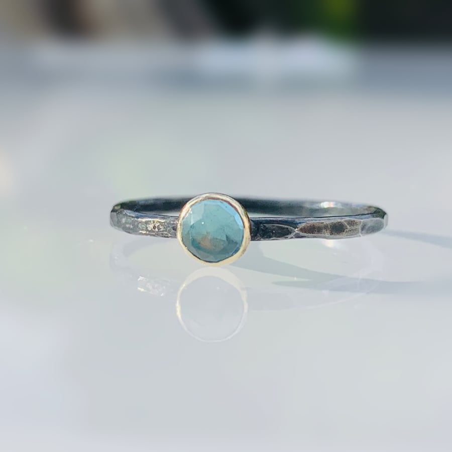 STERLING SILVER Topaz Ring, Handmade Urban Design Jewellery