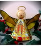 Large: Yellow Tin Angel Christmas tree topper - Image 1
