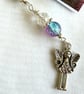 Beaded bag charm, journal, planner or clip on charm, hand made gift