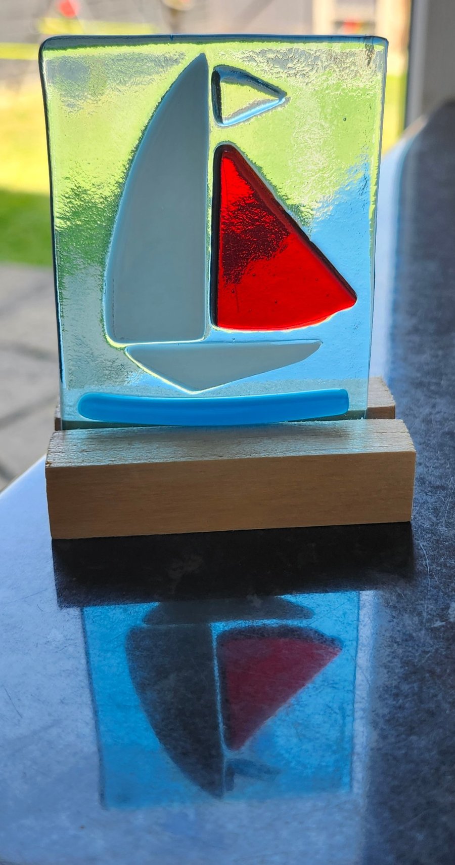Sail Boat Glass Panel
