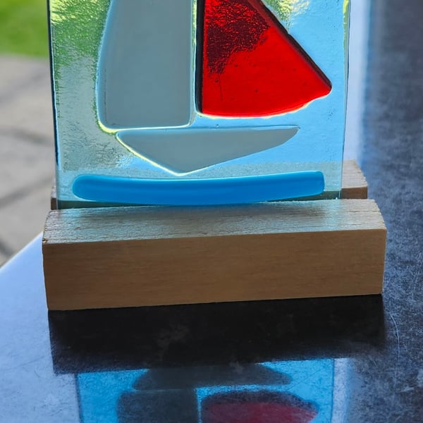 Sail Boat Glass Panel