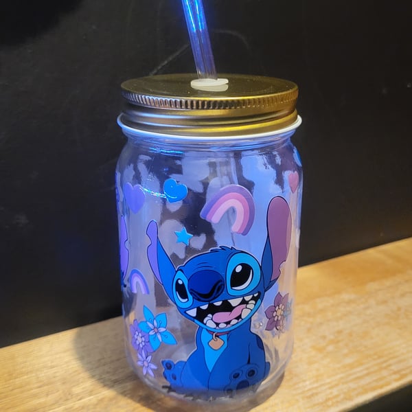 Stitch glass tumbler