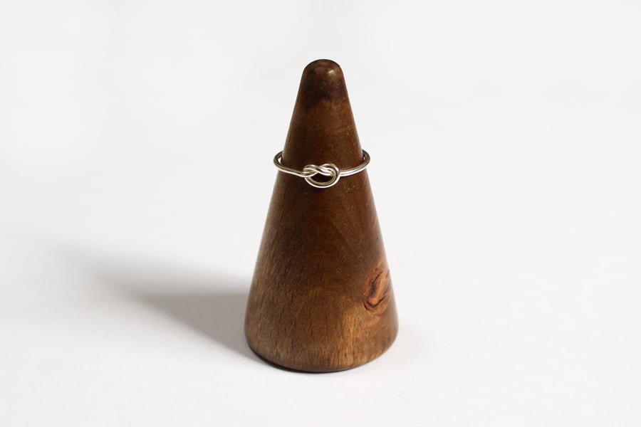 Knot ring, eco silver knot ring