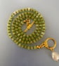 Green hand made peridot beaded necklace 