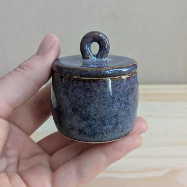 Summer Seconds Small purple lidded pot