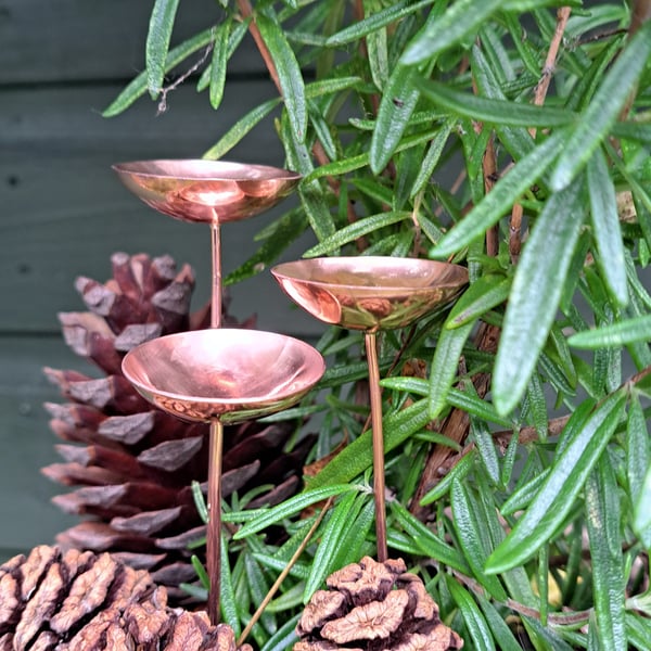 Copper Rain Catcher, garden ornament, plant pot decoration, garden gift