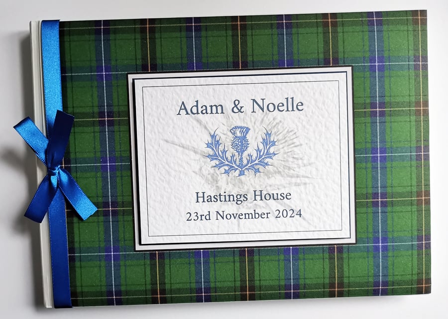 Scottish Henderson tartan wedding guest book, gift