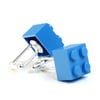Lego Pale Blue Building Block Cufflinks Retro 1980s Style