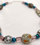 Indonesian Bead Style Necklace Teal Pearls - Image 4