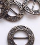 3 x round 38mm Ornate buckle belt loop ribbon slider embellishment - Image 3