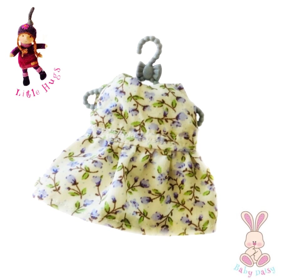 Ditsy Lavender Print Dress to fit the Little Hugs dolls and Baby Daisy
