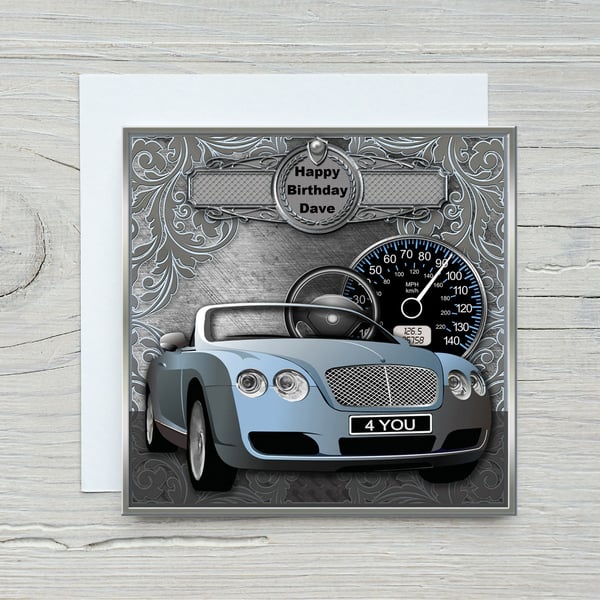 Personalised Vintage Classic Car Birthday Card