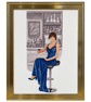 Stella by John Clayton – Completed Framed Cross-Stitch Picture in Gold Frame