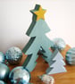 Desktop Scandi Wooden Xmas Tree With Pop Out Mini Tree