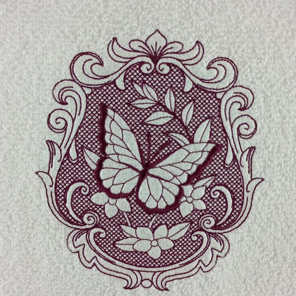 Butterfly embossed in a oval frame on a hand to... - Folksy