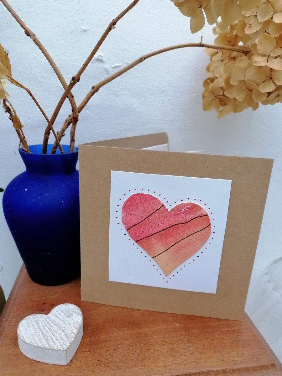 Valentine Card, Heart Greetings Card, Anniversary Card