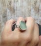 Sterling Silver 925 Seafoam Colour Seaham Seaglass Textured Band Ring  - Image 6