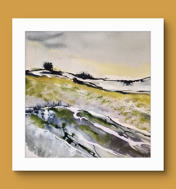 "Fields of silence"  is an original watercolour landscape