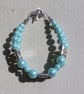Turquoise Shell Pearl Beaded Vibrant Chunky Beaded Bracelet "Turquoise Bliss" - Image 6