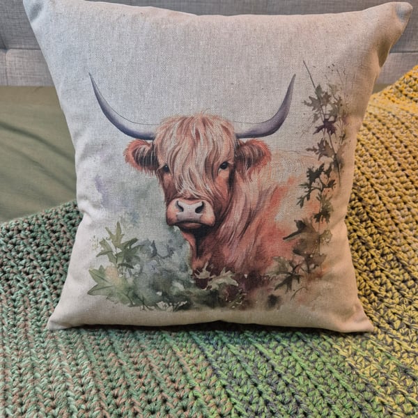 Highland Cow Cushion - Option 2 (6 Designs Available)
