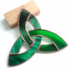 Stained Glass Triquetra - Green