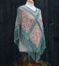 Sea Green & Mushroom Crochet Poncho - Design A542 - Image 6