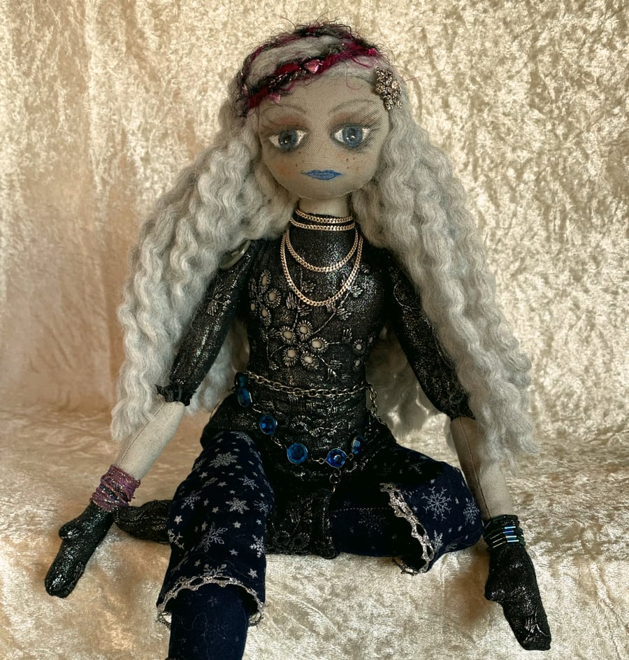 Unique Art Doll - A hippy vibe