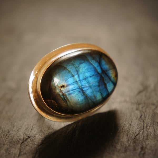SALE! Galactic Blue Labradorite and Sterling Silver Ring