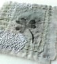 Textile Art with Hand Printed Clover Leaf  - Image 5