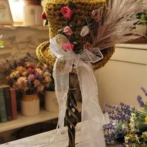 Floral Steampunk Mini Top Hat: Secret Garden Green Gothic Fascinator