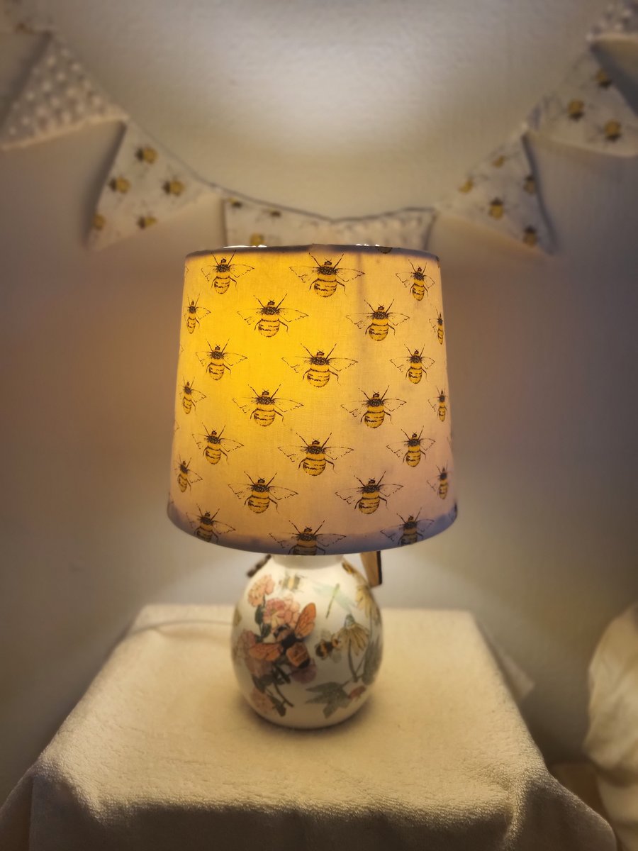 Bespoke hand upcycled BEES lamp 