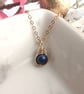 LAPIS LAZULI Necklace Minimalist 14K Gold Filled Pendant September Birthstone - Image 7